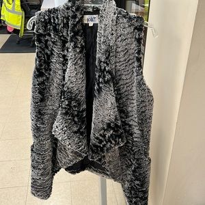 Jolt Black & Gray Fuzzy vest.